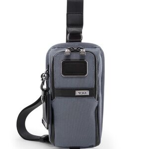 *NEW* Tumi compact sling cross body in grey and black compact